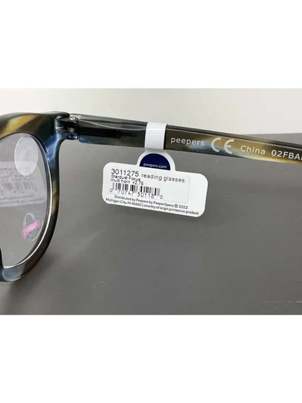 PEEPERS Stardust Focus, Multicolor Horn Reading Glasses +2.75 Blue Light Filter